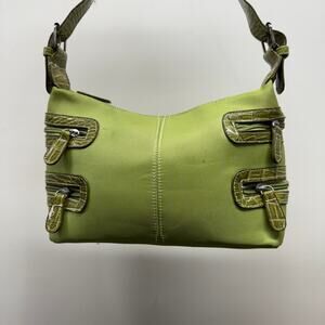 Cute Y2K Green Leather Shoulder Bag
